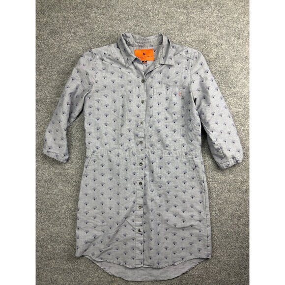 Basin and Range Willow Chambray Shirt Dress Women's M Blue Button Up Pockets - Picture 1 of 8